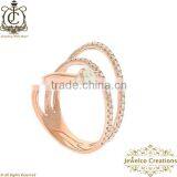 14K Rose Gold Fancy Diamond Ring Jewelry,Designer Ring Jewelry,Fashion Pave Gold Ring Jewelry, Natural Diamond Gold Ring Jewelry thumbnail-2