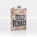 stainless steel leather Hip Flask logo printing wedding gifts men with gift boxes wholesale leather wine carrier