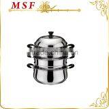 MSF-3176 24cm Stainless Steel Steamer Set Golden Handles Food Steamer Pot thumbnail-3