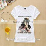 Factory Cheap Plain White T-shirts Girls t Shirts thumbnail-5