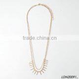 Gold Nail Statement 2 Layers Necklace Bracelet Earring Jewelry Set thumbnail-2