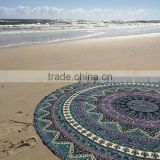 Round Mandala Beach Throw Hippie Tapestry Yoga Mat Bohemian Beach Throw Mandala Art