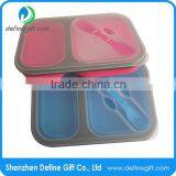 Non Stick Collapse Down After Lunch to Save Backpack Space Silicone Lunch Box Containers thumbnail-3