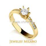 18 K -YELLOW GOLD- DIAMOND WEDDING RING thumbnail-1