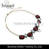 European and American Fashion High-grade Resin Diamond Gemstone Necklace Retro Enamel Trade Clavicle Chain Necklace Gold Chain thumbnail-4