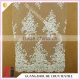 HC-5693-1 Hechun Sew Bling Crystal Beaded Austrian Bridal Lace Fabric for Evening Gown thumbnail-1