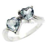 Beautiful ! Blue Topaz &.925 Sterling Silver Bracelet Ring Jewelry Wholesale thumbnail-1