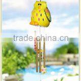 Ceramic Owl Wind-bell With Solar Powered Led Lights Wholesale
