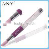 ANY Nail Art Beauty Care Cuticle Pusher Rhinestone Nail Brush with Pumice Stone Pusher