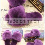 Wholesale Women Colorful Sheep Fur Flip Flop Slipper With Color Choices thumbnail-5