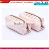 Cute pink zipper cosmetic bag organizer with lace