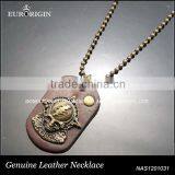 Genuine Leather Pendant Necklace NAS121031 thumbnail-1