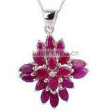 Fashion 2014 Natural Precious and Semi Precious 925 Siliver Ruby Gemstone Pendants