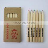 3.5" 6pcs natural color wooden pencil for promotion