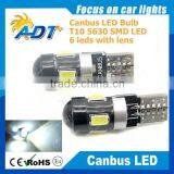 Hot Sale T10 Led Smd Bulb 194 168 W5W 5630 LED 6 SMD White Auto 12v W5w Smd 5630 Bulb thumbnail-1