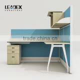 European Style Frosted Glass Partition Workstation With Overhead Cabinet thumbnail-2