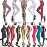 Multicolors Leather Look Fashion Sexy Women High-waist Leggings thumbnail-1