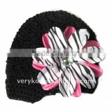 Baby Crochet Kufi Hats with a Zebra Lily Flower FCK-118640440-E