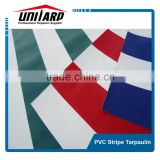 pvc coated striped tarpaulin of different weights