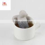 Silicone Tea Infuser Mr and Mrs Tea, Set of 2, Grey and Black; Mr and Mrs Tea Silicone Tea Strainer With Set of 2 Grey and Pink thumbnail-2