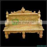 Flower Carved Outdoor Marble Bench