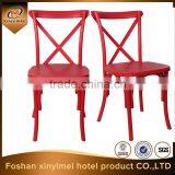 New Coming Colorful Cross Back Plastic X Back Chair,metal Cross Chair thumbnail-2