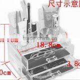 Clear Acrylic 2-Drawer Makeup Case Cosmetic Organizer Box thumbnail-2