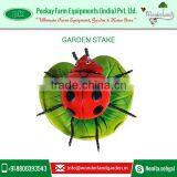 Metal Decorative Plastic Ladybug on Lotus Leaf Garden Stake at Attractive Rate thumbnail-1