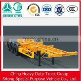 China New 3 Axle 40 ft Container Used Skeleton Semi Trailer for Sale thumbnail-4