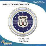 Double Neon Light Wall Clock thumbnail-1