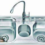 Stainless Steel Kitchen Sink With Waste Bin thumbnail-1