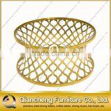 2017 Modern Simple Design Black Glass Golden Stainless Steel Frame Coffee Table thumbnail-2