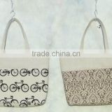 fashion canvas tote bag with printed pattern