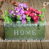 Square Decal Cement Finished Decoration Flowerpots thumbnail-5