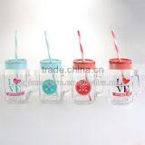 16oz Valentine's Day Theme Glass Mason Jar With Handle thumbnail-3