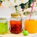 Glass Mason Jar Mason Mug With Handle and Silver Lid thumbnail-3