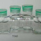 China 6 Pieces Glass Spice Jar Set With Metal Frame thumbnail-1