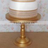 golden metal cake stand