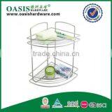 2-tier Bath Shelf/Wall Corner Bathroom Shelves /2 Sqair Metal Bathroom Shelf Coner Wire Bathroom Rack Bathroom Shelf thumbnail-1