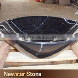 Chinese customize design black marble shell shaped bathroom sink