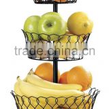 Kitchen Fruit Vegetable black Holder Basket 3 Tier Storage Countertop Stand Decorative