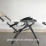 White Zero Gravity Chair Portable Folding Beach Chair With Anthracite Frame thumbnail-3