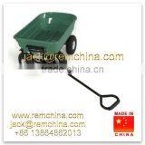 Heavy Duty Outdoor Green Garden Cart Truck Dumper 4 Wheel Plastic Tray thumbnail-3