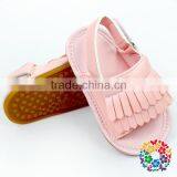 Latest Fashion Girls Sandal Baby Barefoot Sandals Leather Material White Baby Summer Sandals Shoes For New Born One Year Baby thumbnail-4
