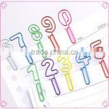 Shiny Long Metal Wire Assorted Numbers Shape Colorful Paper Clips