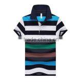 100% Polo T-shirt Design Color Combination Mens Polo Collar Striped t Shirt thumbnail-4