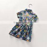 Wash Printing Flower Denim Dresses of the Girls thumbnail-3