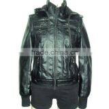 Detachable Hood PU Leather Women Clothes thumbnail-1
