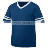 Young Man Sleeve Stripe Jersey Customize Contrast Color 1X1 Rib Knit V-Neck Collar Tee 50% Polyester 50% Cotton Material Jersey thumbnail-4