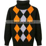 Wholesale Turtleneck Boys Kids Winter Agryle Intarsia Sweater thumbnail-2